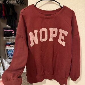 Women's Burgundy 'NOPE' Sweater